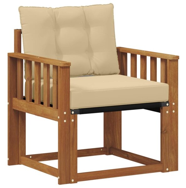 Sofa na zewnątrz drewno akacji i tekstylen naturalny