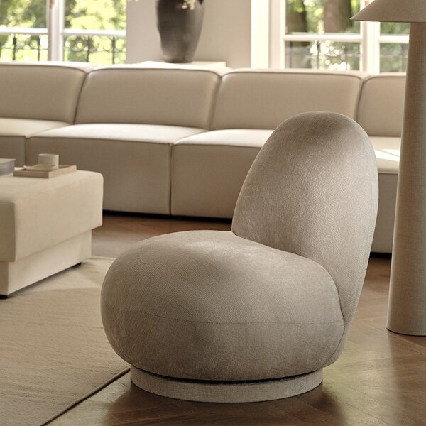 Jasnoszary fotel z materiału bouclé Chuck – Micadoni Home