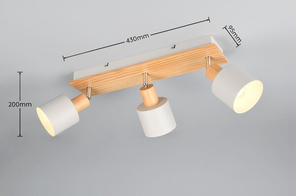 Biało-naturalna lampa punktowa ø 9 cm Shanti – Trio