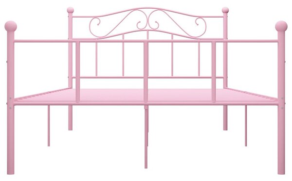 Różowe metalowe łóżko w stylu loft 160x200 cm F4-M55