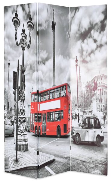 Składany parawan, 120 x 170 cm, londyński autobus, czarno-biały