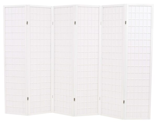 Składany parawan 6-panelowy w stylu japońskim, 240x170, biały