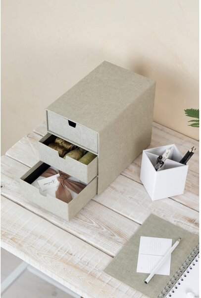 Beżowy organizer z 3 szufladkami Bigso Box of Sweden Ingrid