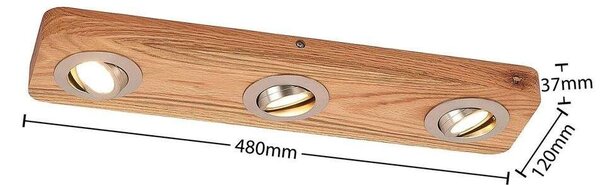 Lindby - Mikari 3 LED Lampa Sufitowa Wood