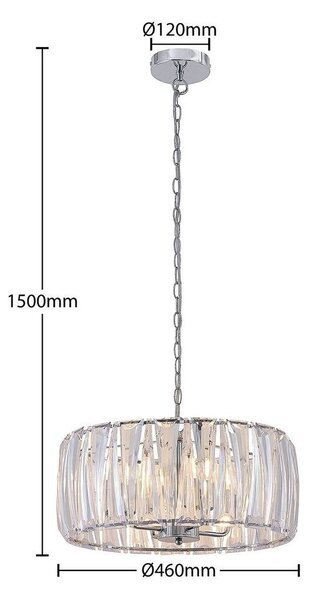 Lindby - Sofia Lampa Wisząca Ø46 Transparent/Chrome