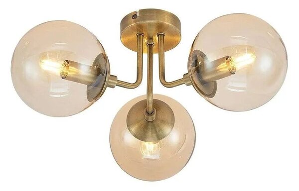 Lindby - Arnella Lampa Sufitowa Antique Brass/Amber