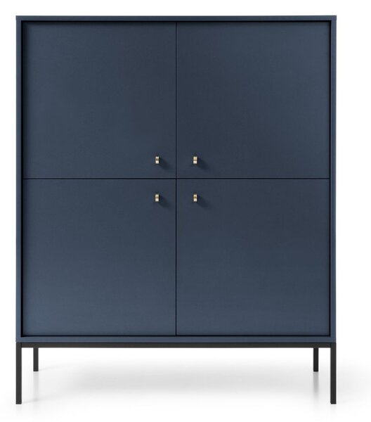 Komoda Mono granatowa (MK104), do salonu, loftowa, czarny stelaż