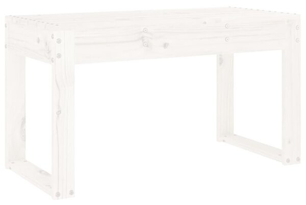Ławka ogrodowa, biała, 80x38x45 cm, lite drewno sosnowe