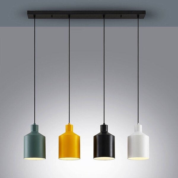 Lindby - Tirane Lampa Wisząca Black/White/Green/Yellow