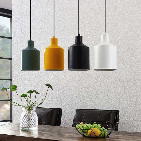 Lindby - Tirane Lampa Wisząca Black/White/Green/Yellow