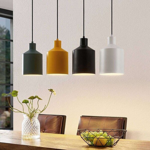 Lindby - Tirane Lampa Wisząca Black/White/Green/Yellow