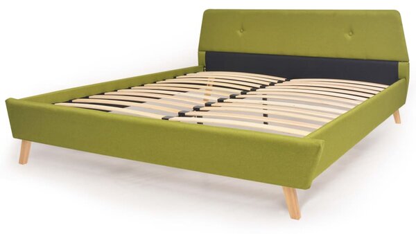 Rama łóżka, zielona, tkanina, 140 x 200 cm