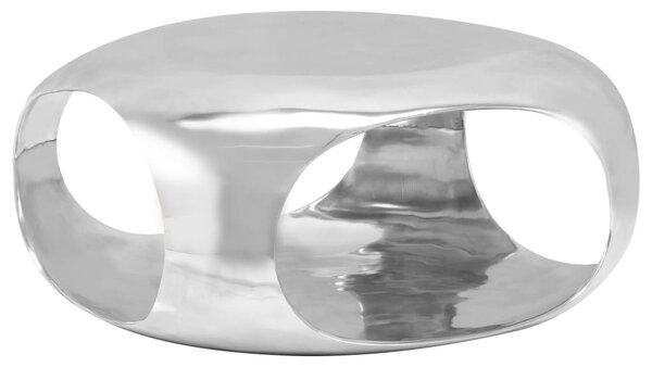 Stolik do kawy z odlewanego aluminium, 70 x 70 x 32 cm, srebrny