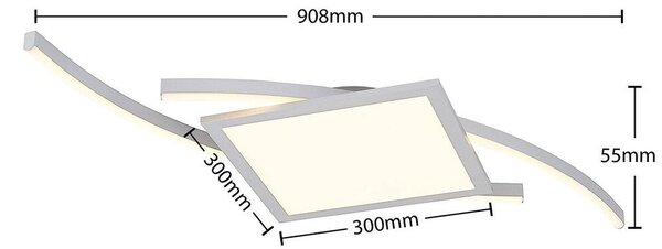 Lucande - Tiaro LED Square Lampa Sufitowa 42,5 Silver