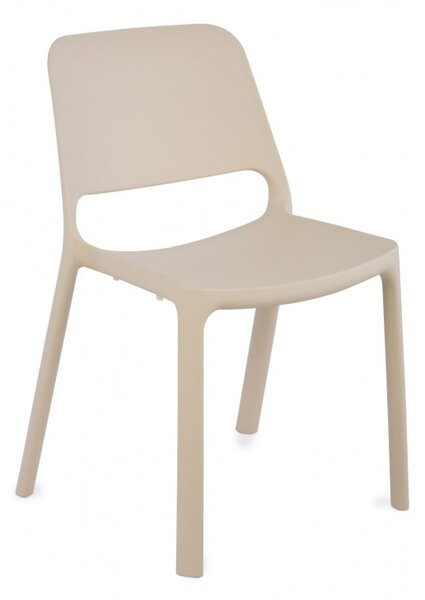 Krzesło Capri beżowe, plastikowe, łatwe w czyszczeniu, do ogrodu, pokoju dziecka