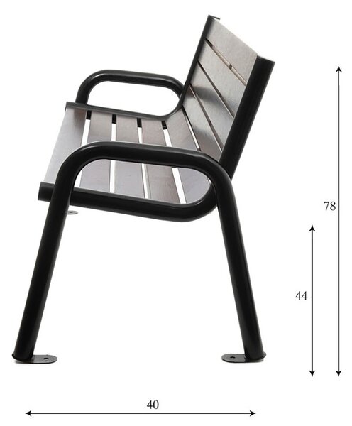 Stalowa ławka parkowa palisander C1-E59