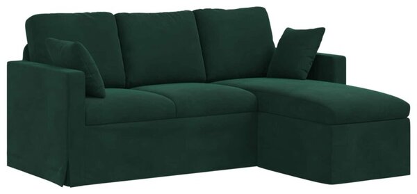 Nowoczesna sofa aksamitna w ciemnej zieleni z metalowÄ ramÄ