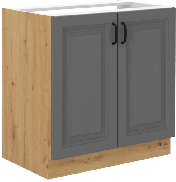 Szafka kuchenna pod zlew STILO 80 ZL 2F Szary/Dąb Artisan