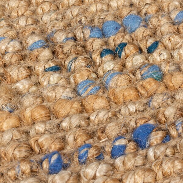 Niebiesko-naturalny dywan z juty tkany ręcznie 160x230 cm Jute Boucle Blue – Flair Rugs