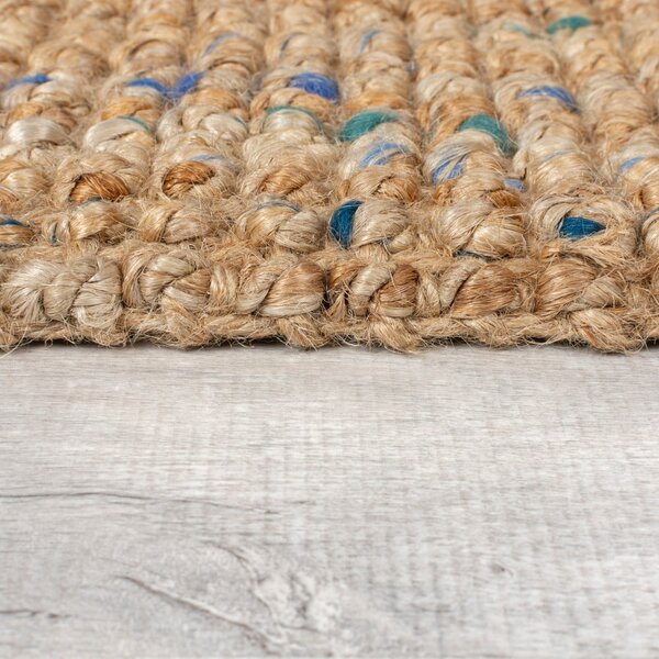Niebiesko-naturalny dywan z juty tkany ręcznie 160x230 cm Jute Boucle Blue – Flair Rugs