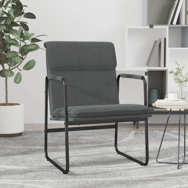 Krzesło wypoczynkowe, ciemnoszare, 55x64x80 cm, obite tkaniną