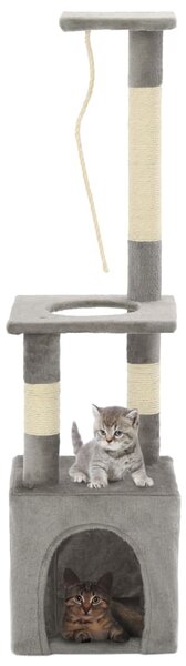 Drapak dla kota ze słupkami sizalowymi, 109 cm, szary