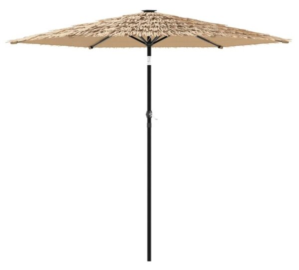 Parasol ogrodowy na stalowym słupku, brązowy, 223x223x213 cm