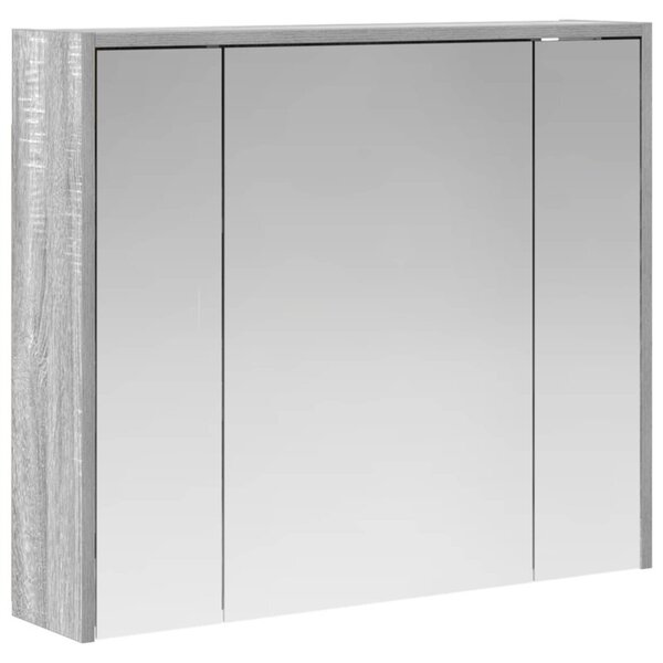 Szafka z lustrem do łazienki szary sonoma 73,5 x 16 x 62,5 cm