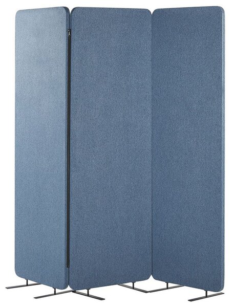 Parawan biurowy 3 panelowy ścianka działowa pokojowa niebieski Standi Beliani