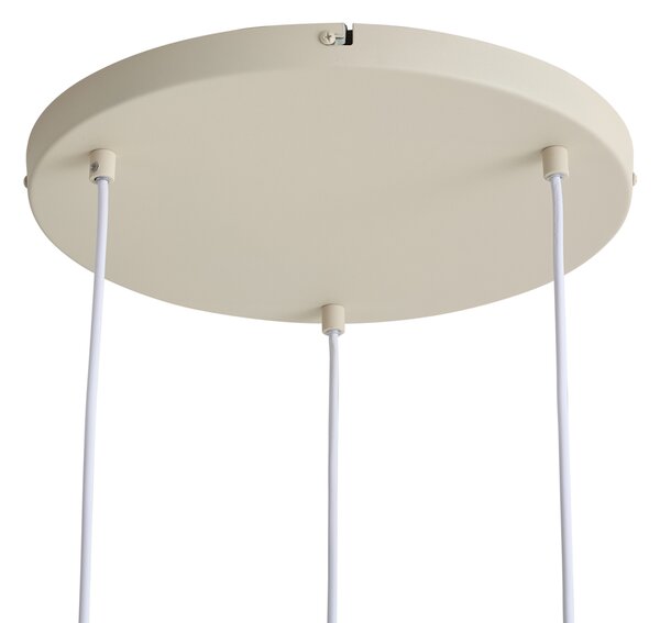 Skandynawska lampa wisząca beżowa z opalowym szkłem 3-punktowa - Polly