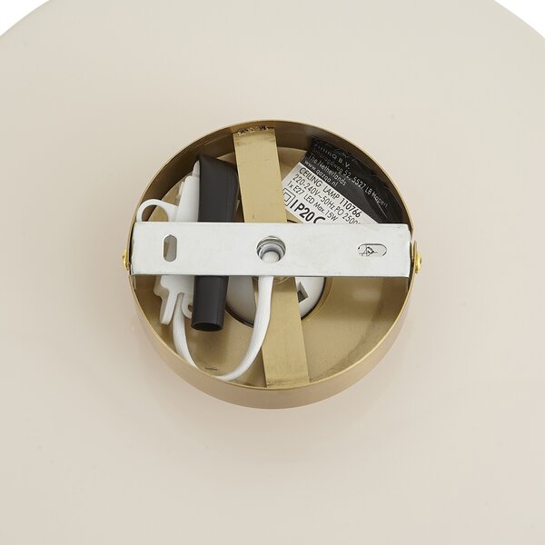 Lampa sufitowa w stylu retro brązowa z beżowym szkłem - Jina