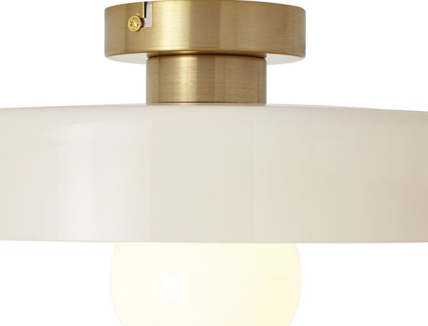 Lampa sufitowa w stylu retro brązowa z beżowym szkłem - Jina