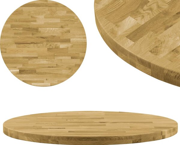 Okrągły blat do stolika z litego drewna dębowego, 44 mm, 900 mm
