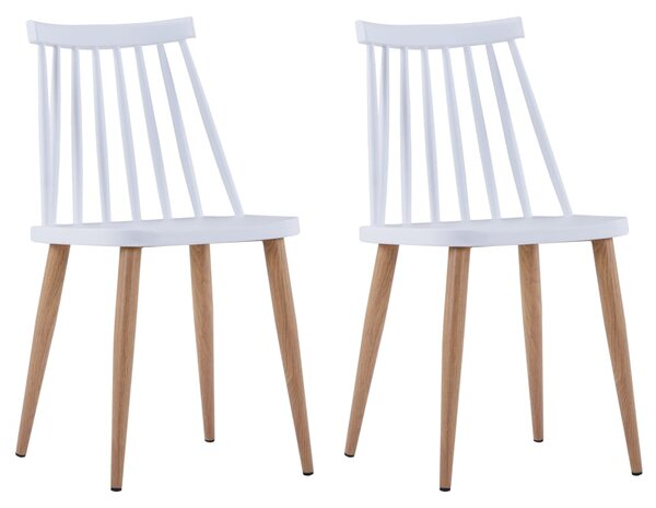 Krzesła stołowe, 2 szt., białe, plastikowe