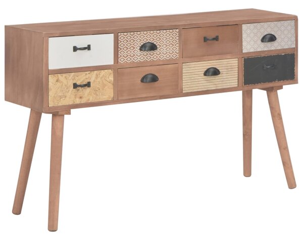 Stolik konsola z 8 szufladami, 120x30x76 cm, drewno sosnowe