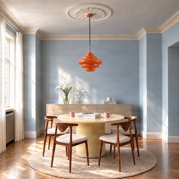 Lampa Wisząca Lucande, Leilani, ściemnialny, pomarańczowy, salon, szkło, design