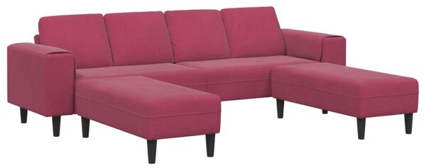 Nowoczesna sofa do salonu w kolorze czerwonego wina z poduszkami z pianki i poliesterowymi podÅokietnikami