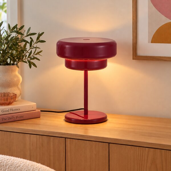 Lampa stołowa retro śliwkowa 41cm - Ophelia