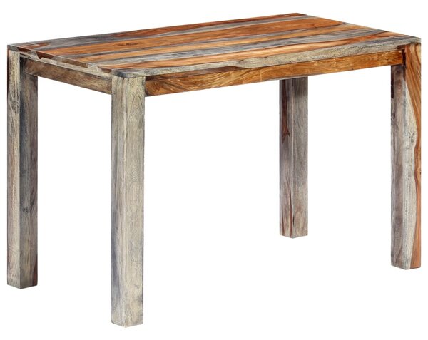 Stół do jadalni, szary, 118 x 60 x 76 cm, lite drewno sheesham