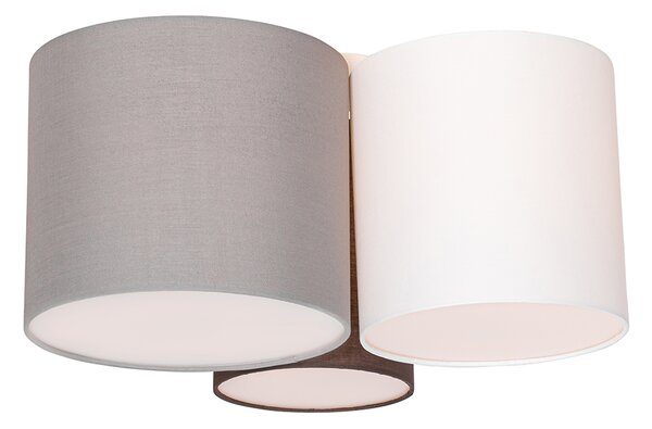 Lampa sufitowa biało szaro-brązowa 3-punktowa - Multidrum Oswietlenie wewnetrzne