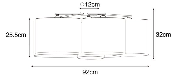Lampa sufitowa biała, szara i brązowa 6-światłowa - Multidrum