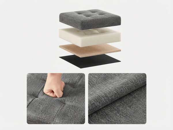 Składany taboret z przestrzenią do przechowywania COZY CUBE 30x30 cm, ciemnoszary