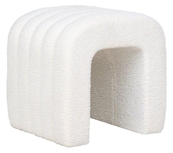 Biały puf z materiału bouclé Colma – House Nordic
