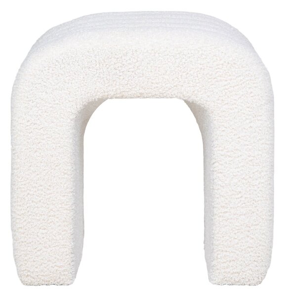 Biały puf z materiału bouclé Colma – House Nordic