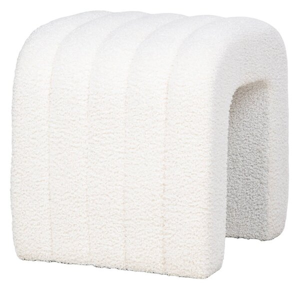 Biały puf z materiału bouclé Colma – House Nordic
