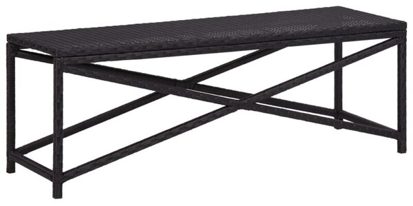 Ławka ogrodowa, 120 cm, polirattan, czarna