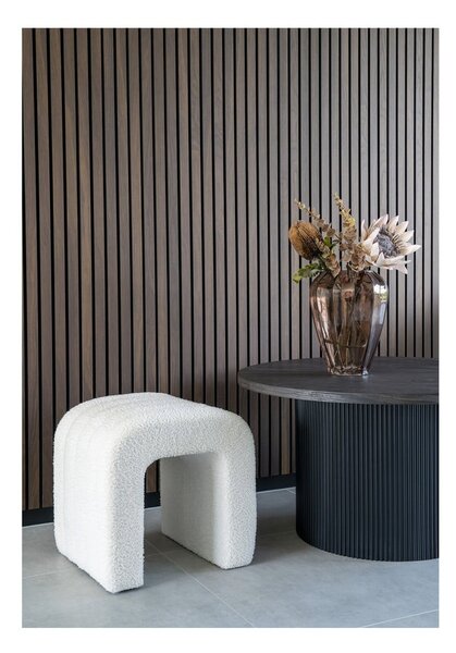 Biały puf z materiału bouclé Colma – House Nordic