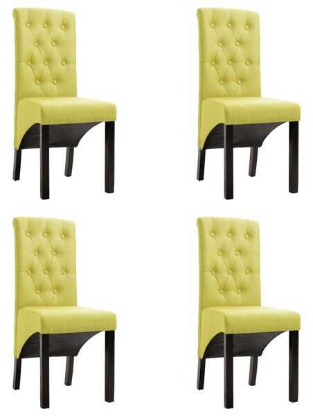 Krzesła stołowe, 4 szt., zielone, obite tkaniną