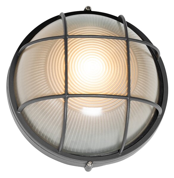 Industrialna lampa ścienna zewnętrzna ciemnoszara IP44 - Hanneke