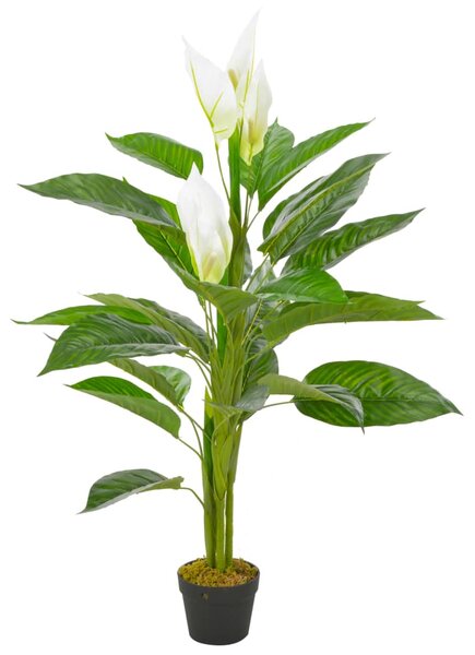 Sztuczna roślina anturium z doniczką, biały, 115 cm